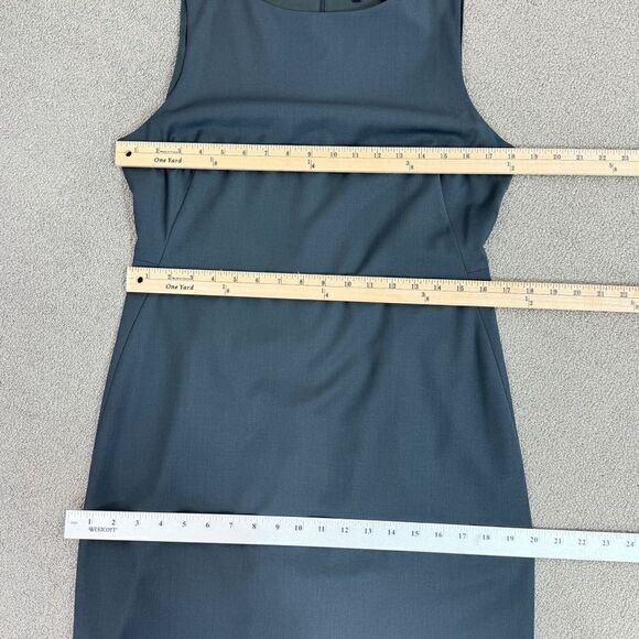 Theory Betty 2B Wool Blend Sheath Dress Grey Size 10 Sleeveless Stretch - Picture 14 of 16
